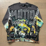Mixed Emotion Oversized Cotton Long Sleeve T-Shirt
