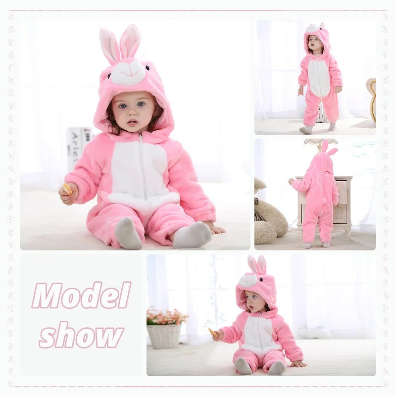 Plush Hooded Baby Winter Romper