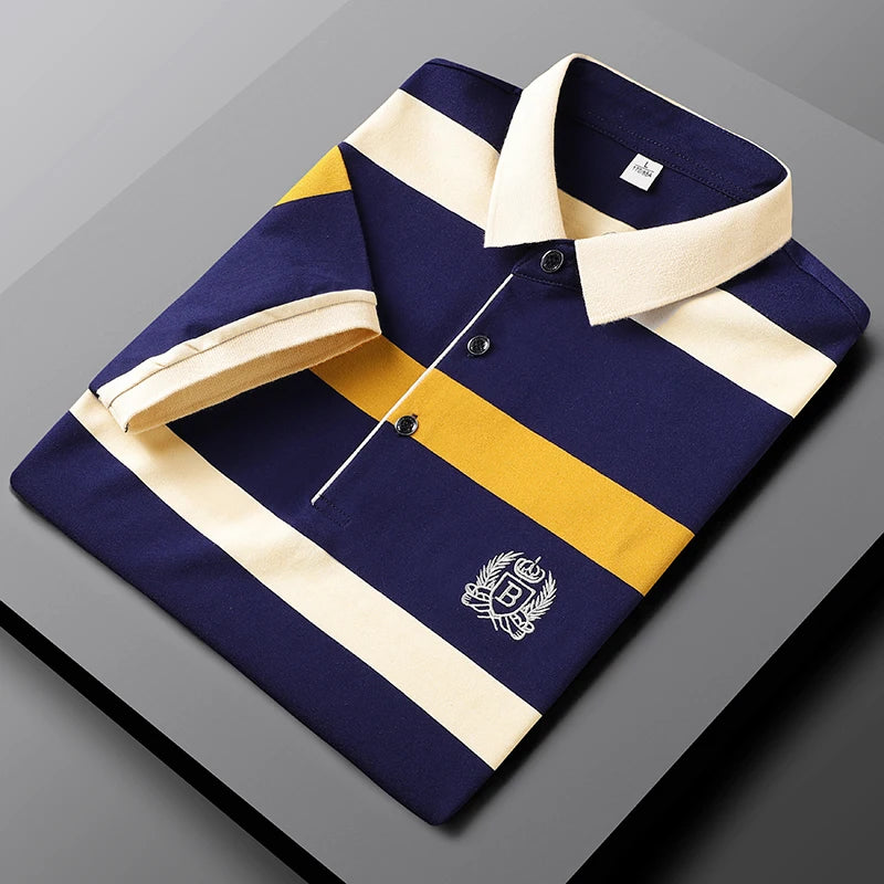 Men's Striped Cotton Polo Shirt | Casual Summer Style