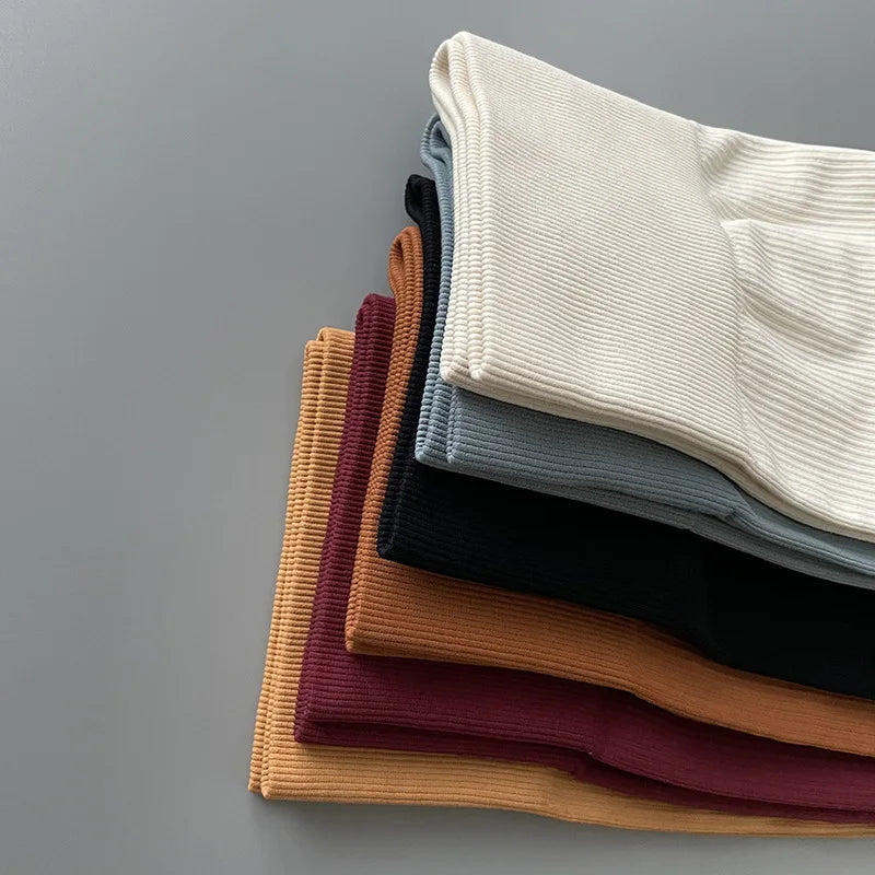 Seamless Ribbed High-Waisted Yoga Pants