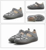 Newest gladiator summer sandals women's big size 43 woman real leather sandals ladies patchwork strap Non-slip flats