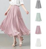 Sentubila Flowy A-Line Skirt – Iridescent Sheen