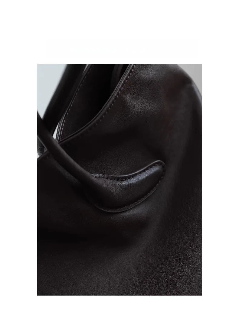 Motingsome Oversized Natural Leather Woman Bags 2025 New Fashion Handbag and Purses Large Capacity Commuter Bag Casual Tote