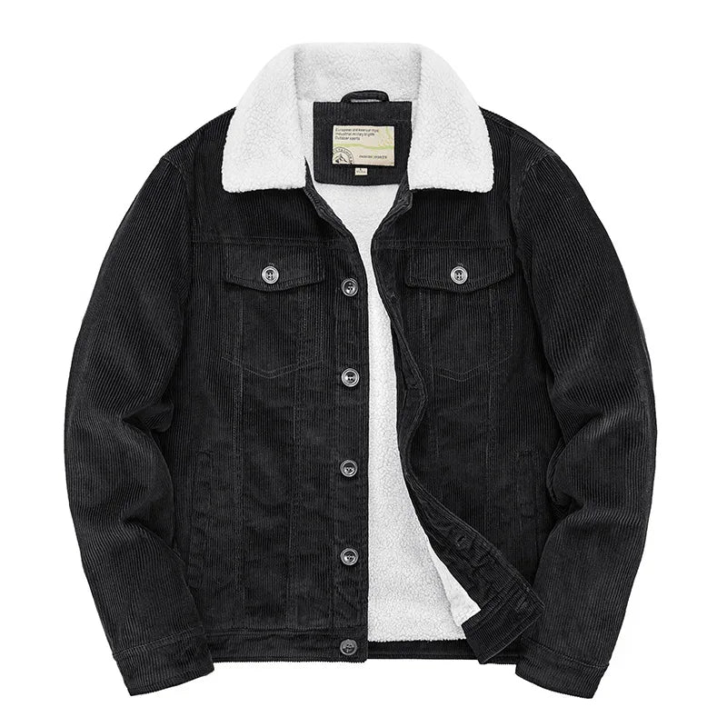 Men's Corduroy Zip-Up Winter Jacket