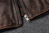 New 100% Cowhide Leather Jacket men Top Layer Clothes Men's Stand Collar Motorcycle Clothes  Autumn Winter Plus Size motorcycle