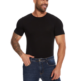 Mens Short Sleeve Full Body Shaper Bodysuit Tummy Control Romper Pajamas Waist Trainer Slimming Shapewear Underwear Undershirts