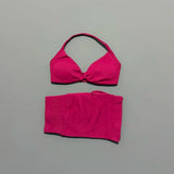 2 Pieces HISTELLO Sports Set Seamless Strappy Yoga Bra High Waist Scrunch Shorts Breathable Elastic Gym Workout Fitness Clothes