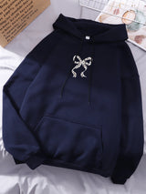Y2K Bow Leopard Print Fleece Hoodie