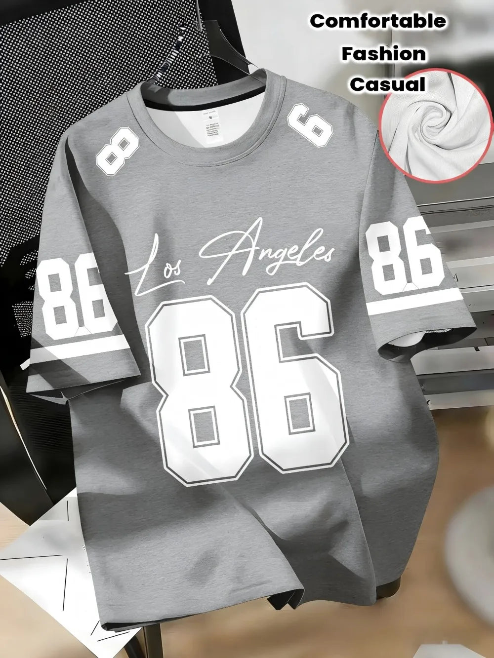 Men's Breathable Letter Print T-Shirt