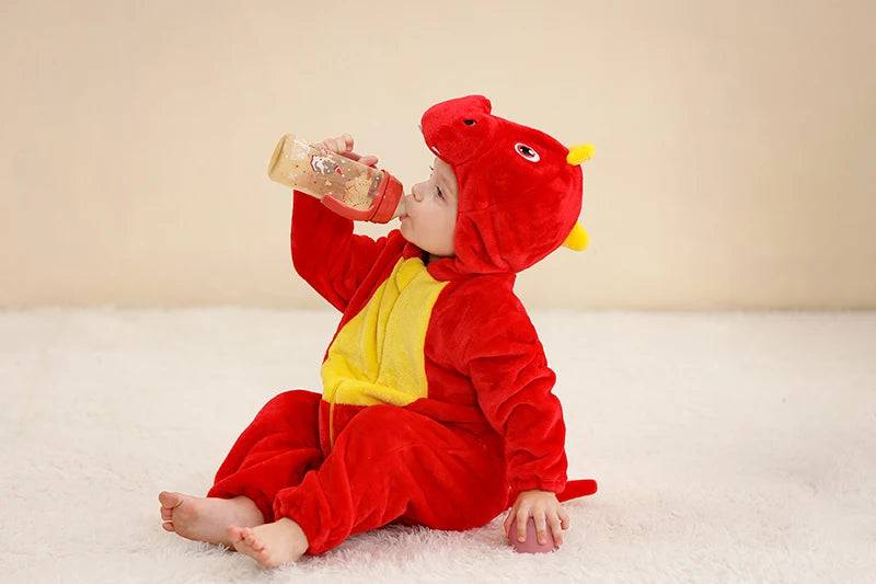 Plush Hooded Baby Winter Romper