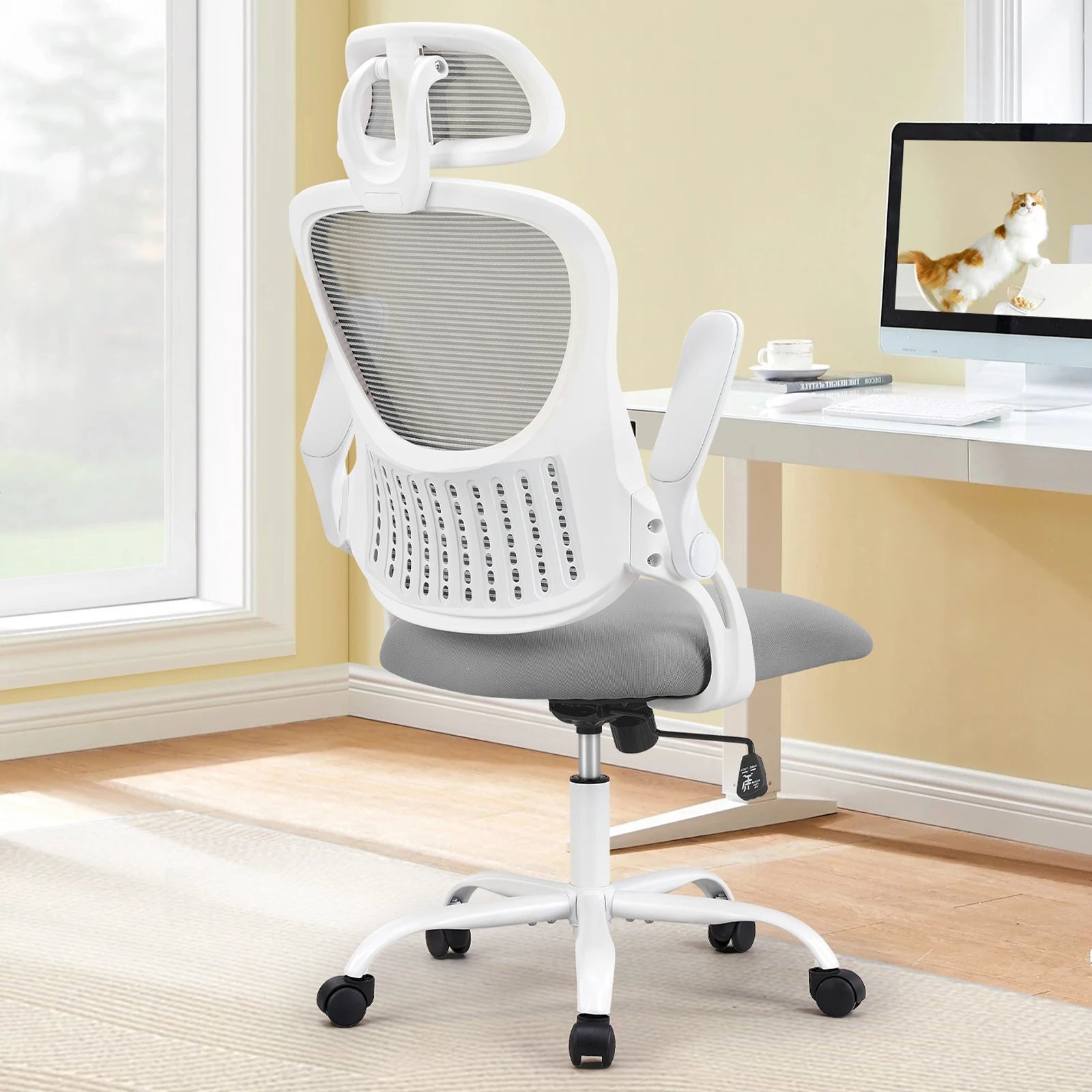 JHK Ergonomic Mesh Office Chair with Flip-Up Arms