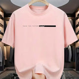 Unisex Style Summer Men's 100% Cotton Casual Loose Fit Round Neck Short Sleeved Lightweight Breathable T-shirt Top High Street