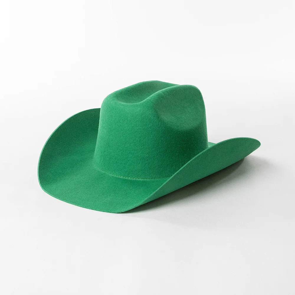 USPOP Wide Brim Wool Cowboy Hat – Unisex Felt Fedora