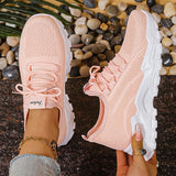 Women's Knitted Mesh Slip-On Sneakers — Breathable Platform Running Shoes