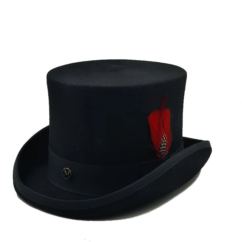 Men's Classic Wool Top Hat | Gentleman Magician Style