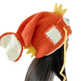 Handmade Crochet Fish Head Beanie – Unisex Knit Hat