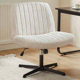 JHK Armless Wide Swivel Chair – Cross-Legged Comfort Seat