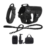 Tactical Dog Harness Set – Collar, Leash & MOLLE Pouches