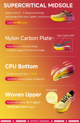 IRUNSVAN Men Running Shoes Breathable Sports Shoe Lightweight Marathon Carbon Plate Sneaker Casual Comfortable Athletic Training