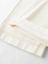 FSLE Straight High Waist Jeans for Women Winter Solid Simple All-match 2025 New Long and Short Versatile Pants Korean Style