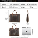 CONTACT'S Genuine Leather Men Business Bag Leather Briefcase Tote Laptop Bags High Quality Men's Bag Handbag for 14.2" Macbook