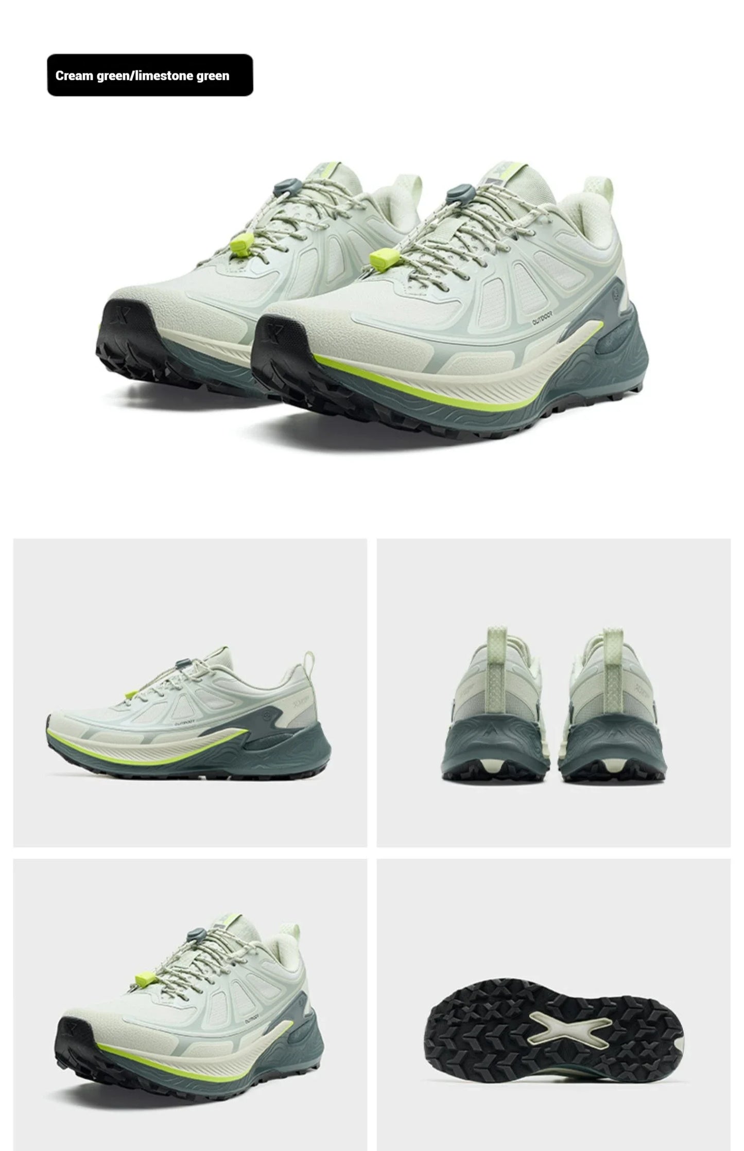 Xtep Men's Hiking Shoes 2025 Summer Anti-slip Wear-resistant Wrapping Shock-absorbing Lightweight Outdoor Sneakers 875319170005