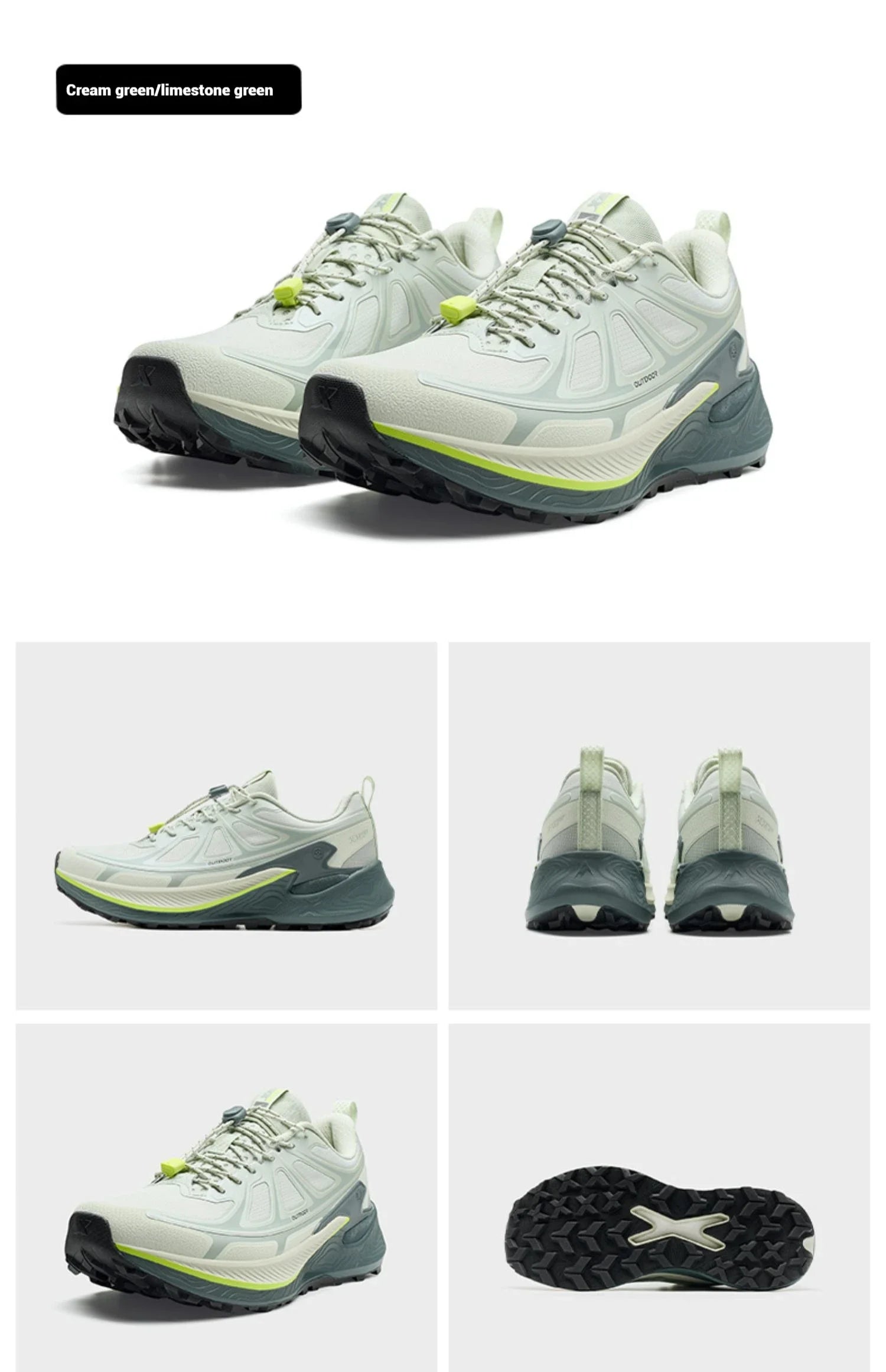 Xtep Men's Hiking Shoes 2025 Summer Anti-slip Wear-resistant Wrapping Shock-absorbing Lightweight Outdoor Sneakers 875319170005