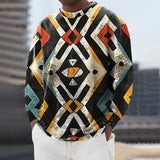 Retro Plaid Art Graphic Sweatshirt