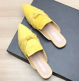 Female Simple Sewing Plain Shoes Outdoor Pointy Toe Slides Camel Blue Soft Sole Wide Fitting 48-33 2022 New Arrivals De Mujer