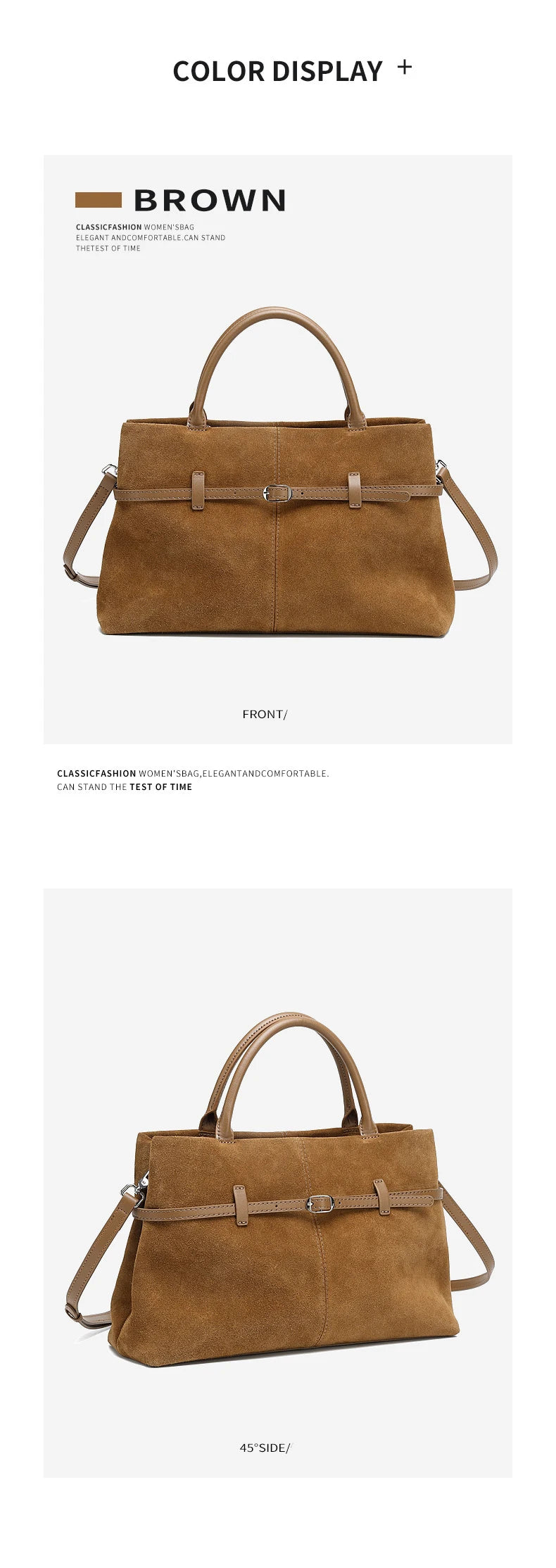 Oversized Suede Leather Briefcase Spacious Handheld Shoulder Crossbody Bag Women Slouchy Commuting Premium Light Luxury Handbag
