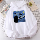 Starry Cat Night Fleece Hoodie