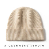MERRILAMB Men's Pure Cashmere Ribbed Beanie | Soft & Warm