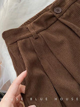 Women's High-Waist Corduroy Wide-Leg Pants