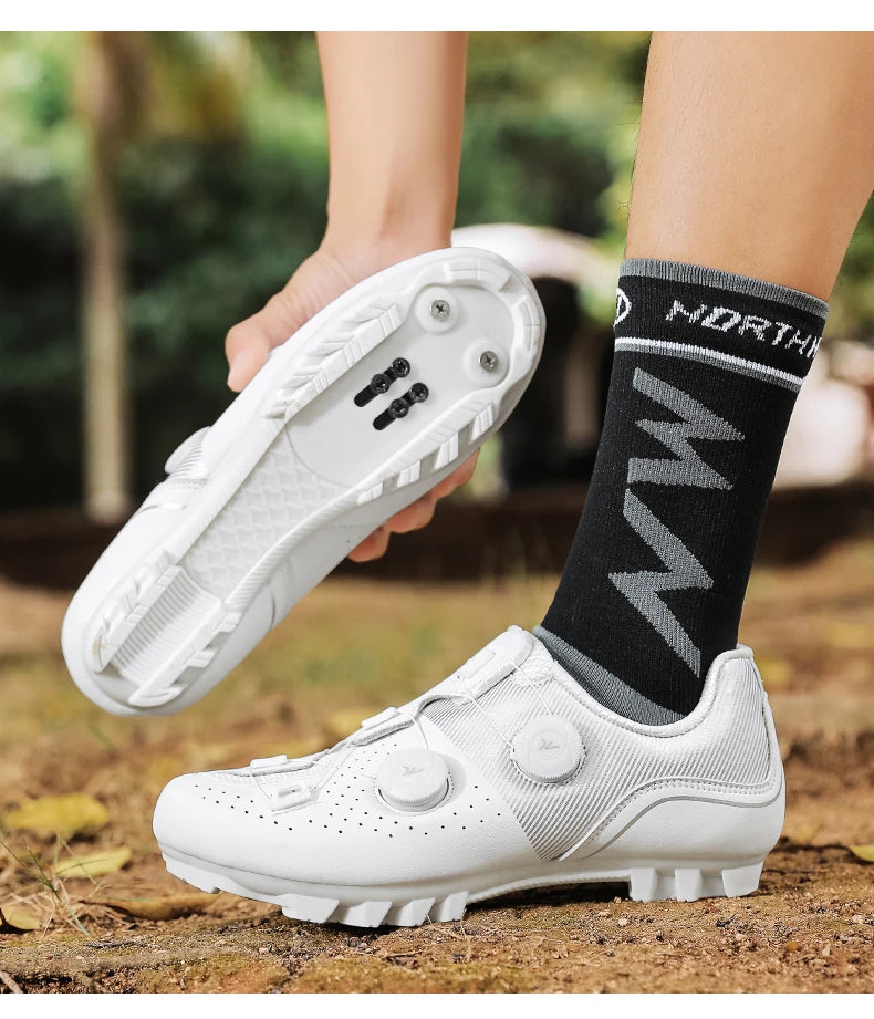 2026 MTB Cycling Sneaker Men A5 Leather Self-Locking Cleat Spd Road Bike Shoes Women Flat Trail Train Mountain Bicycle Shoes