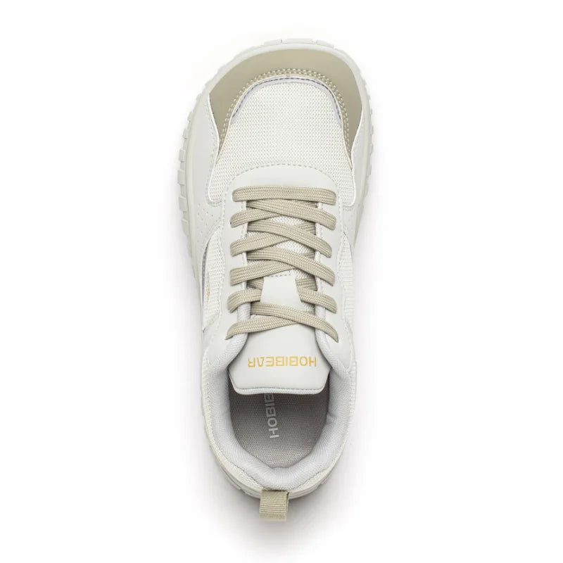 HOBIBEAR Unisex Wide Toe Sneakers Comfortable Walking Shoes Lace Up Outdoor Travel Breathable Running Sneakers