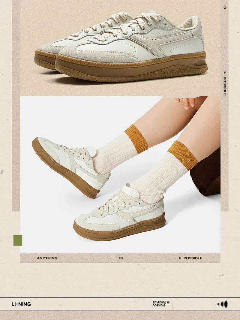 Li-Ning Women's LN IVY Lifestyle Shoes Comfortable Retro Stylish Wearable LiNing Classic Casual Shoes AGCV028
