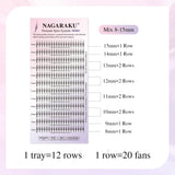 NAGARAKU Ship from America 10 cases Premade Spire Eyelash Plume Fluttering Eyelash Extensions Anime Effect Soft Comic