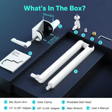 FIFINE Microphone Boom Arm, Adjustable Low Profile Mic Arm with Desk Mount Clamp,Cable Storage for Streaming Gaming-White BM88W