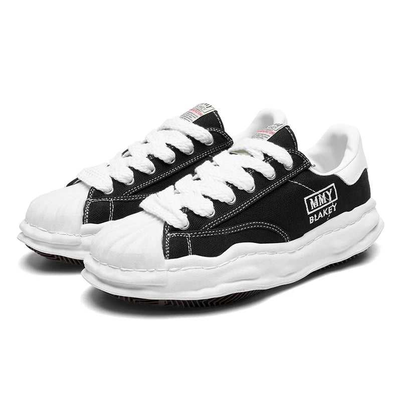 Unisex Thick Sole Board Sneakers — Breathable Lace-Up Casual Walking Shoes