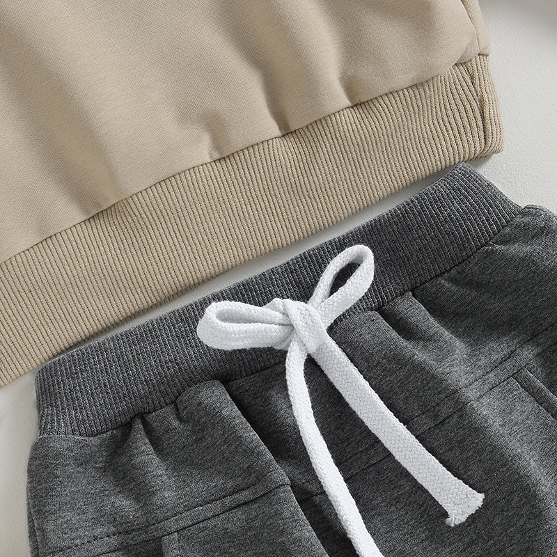 Toddler Boy "Little Dude" 2-Piece Fall/Winter Outfit | Long Sleeve Sweatshirt & Pants Set