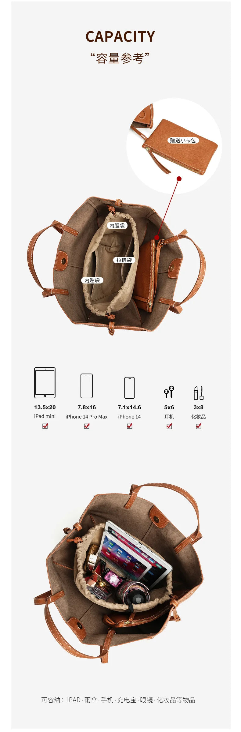 2025 leather shoulder bag versatile niche handbag, top layer cowhide commuting high-end feeling, large capacity tote bag for wom