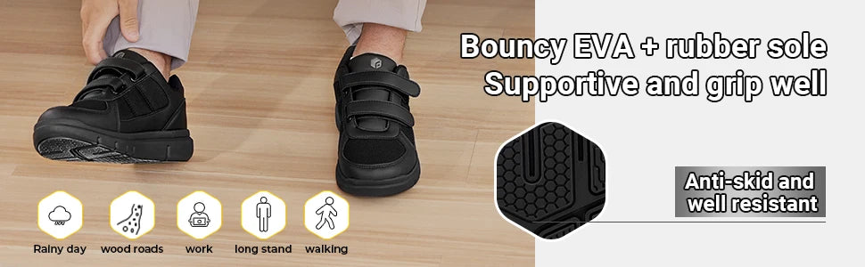 FitVille Diabetic Shoes for Men Extra Wide Width Elder Mens Diabetic Shoes for Neuropathy Swollen Feet Shoes Pain Relief