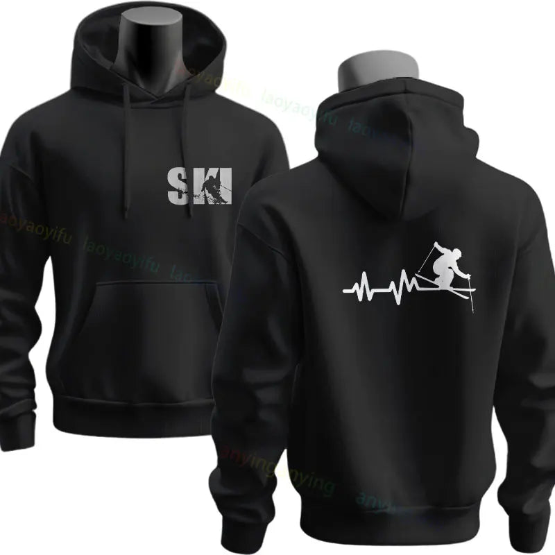 Men's Ski & Snowboard Graphic Hoodie for Fall and Winter
