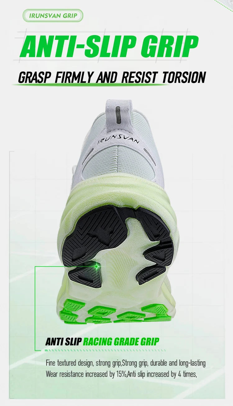 Irunsvan Qfeng1.0 Dual-color Dual-density Carbon Plated Running Shoes Shock-absorbing Lightweight Men's Water-repellent Sports