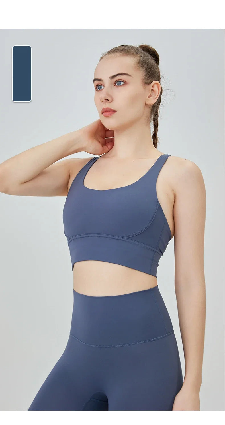 Women's Cross-Back Yoga Sports Bra