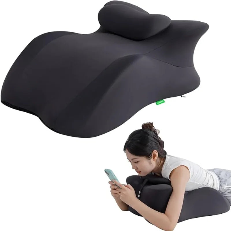 Adjustable Headrest Reading Pillow for Bed Adults - Memory Foam Back Support Wedge for Acid Reflux, Snoring & Legs