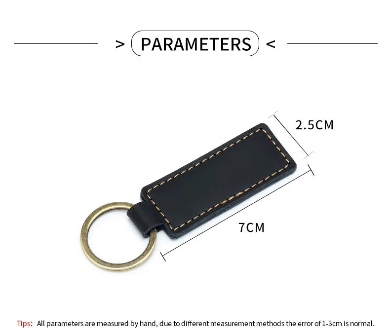 Free Customized Fashion Women Genuine Leather Keychain Vintage Creative Pendant Handmade Small Gift DIY Present Car Key Chain