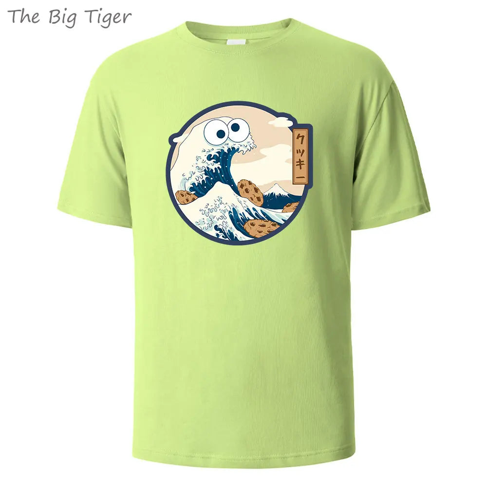 Unisex Color Painting Cotton Crew Neck T-Shirt