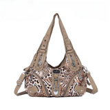 Women Handbags Leopard Bag Top-handle Handbag Fashion Satchel Dumpling Pack Shoulder Bag Tote Bag Hobos Large Purse