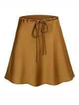 Satin Mini Skirt – Women's Elegant A-Line